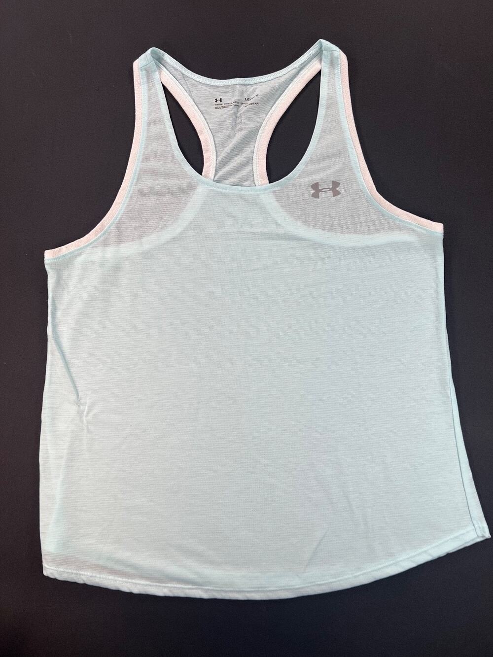 Under Armour HeatGear Fitted Light Blue Activewear Tank Top (Women's L)